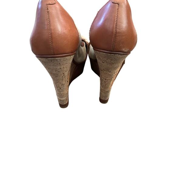 Gianni Bini Women's Brown Trim Cork Rope Platform Wedge Heels Size 6.5 - Picture 4 of 12